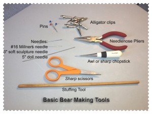 Basic tools for making teddy bears