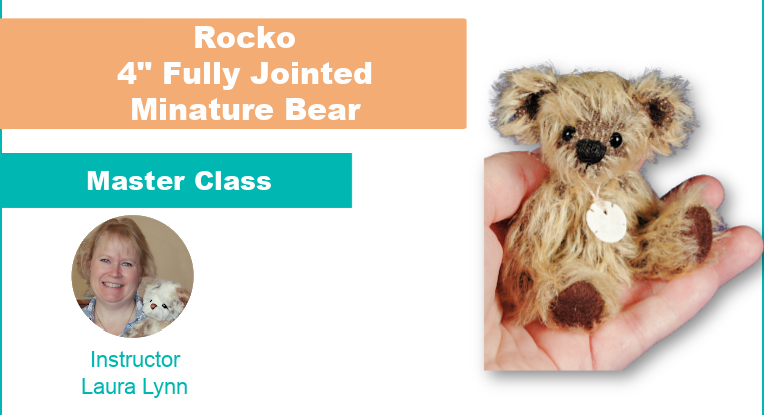 Rocko 4" miniature jointed teddy bear class